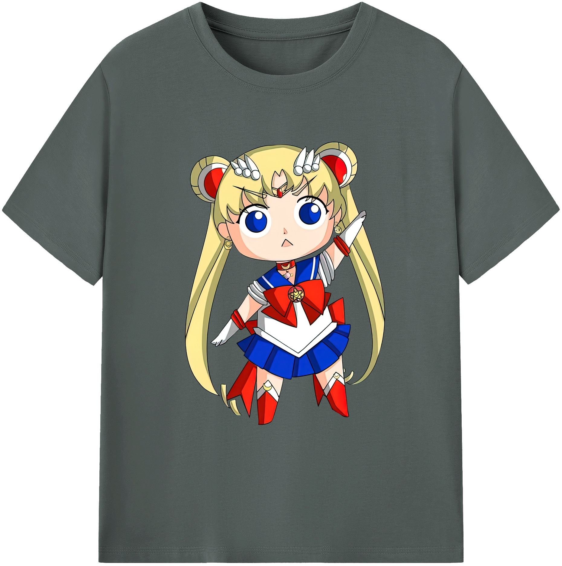 （画像用） 美少女戦士セーラームーン 月野 うさぎ つきの うさぎ Sailor Moon Tsukino Usagi 綿100％ メンズ半袖Tシャツ｜肌触りやわらか＆通気性